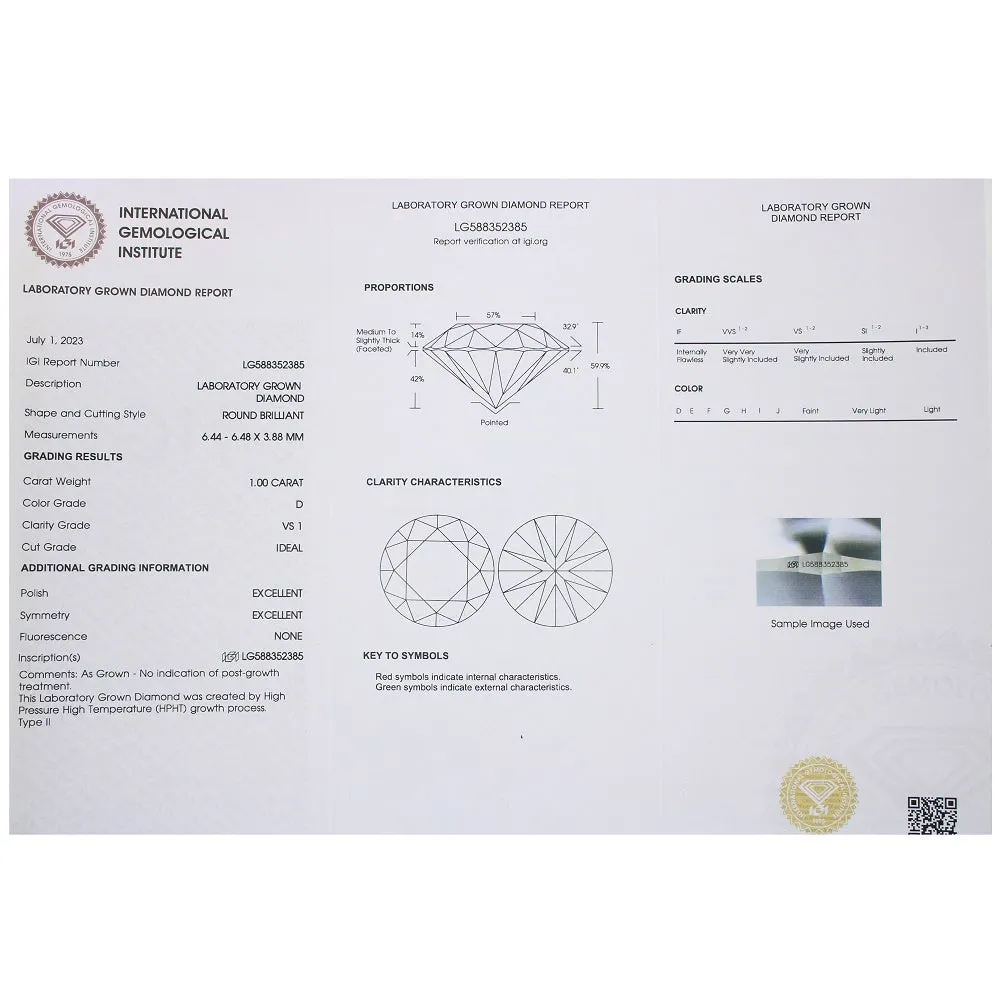 18ct Gold and Platinum 1.00ct Brilliant Cut Lab Grown Diamond Solitaire Ring D VS1