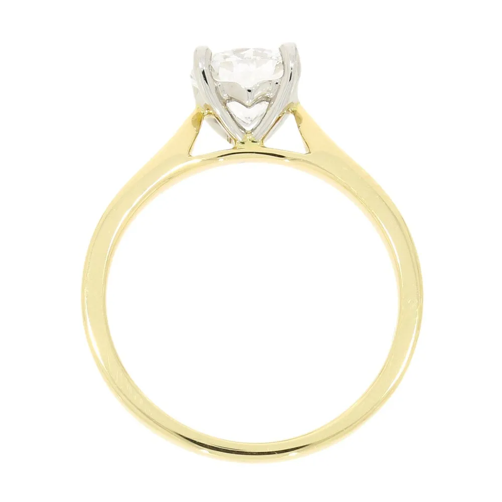 18ct Gold and Platinum 1.23ct Brilliant Cut Lab Grown Diamond Solitaire Ring D VS2