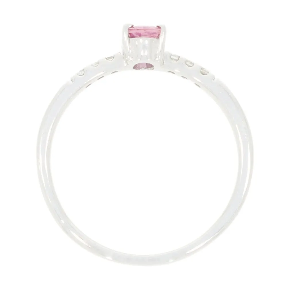 18ct White Gold Pink Sapphire and Diamond Ring