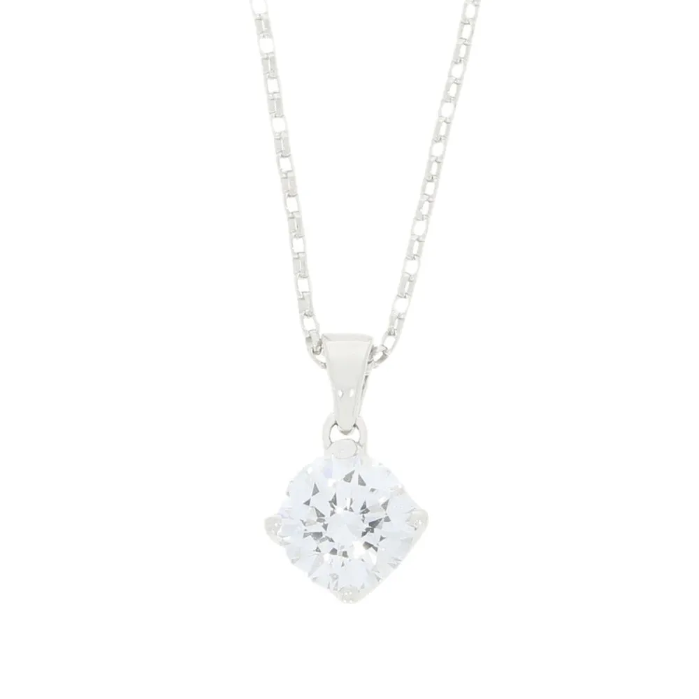 9ct White Gold 1.00cts Lab Grown Brilliant Cut Diamond Pendant and Chain
