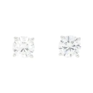 9ct White Gold 1.51cts Lab Created Brilliant Cut Diamond Solitaire Stud Earrings