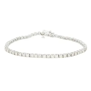 9ct White Gold 5.00cts Brilliant Cut Diamond Line Tennis Bracelet