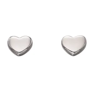 9ct White Gold Heart Stud Earrings GE2178