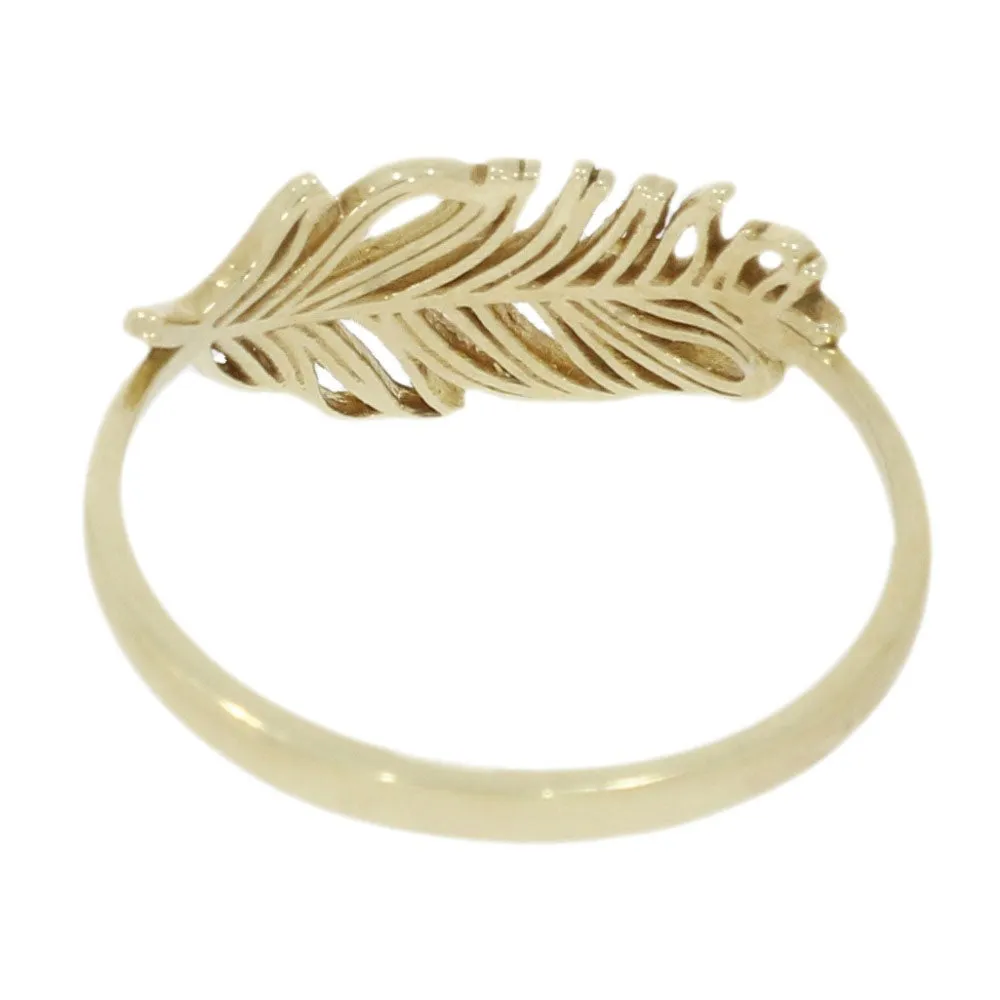 9ct Yellow and White Gold Feather Ring