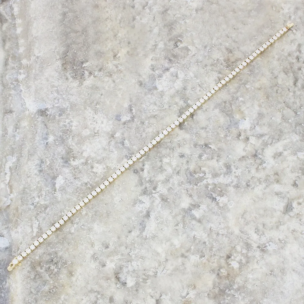 9ct Yellow Gold 3.04cts Lab Grown Diamond Tennis Bracelet