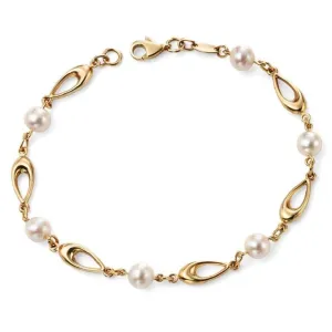 9ct Yellow Gold Freshwater Pearl Bracelet GB416W