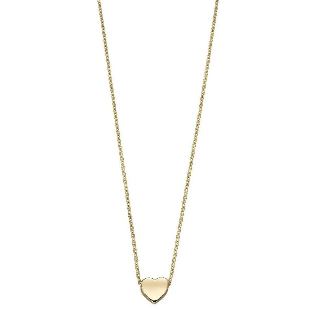 9ct Yellow Gold Heart Necklace GN309