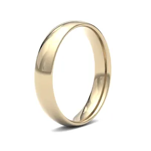 9ct Yellow Gold Traditional Court 4.0mm Light Weight Polished Ladies Wedding Ring