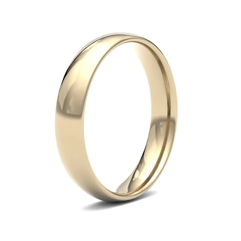 9ct Yellow Gold Traditional Court 4.0mm Light Weight Polished Ladies Wedding Ring