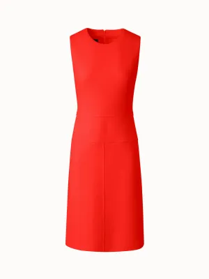 A-Line Wool Crêpe Double-Face Sheath Dress 