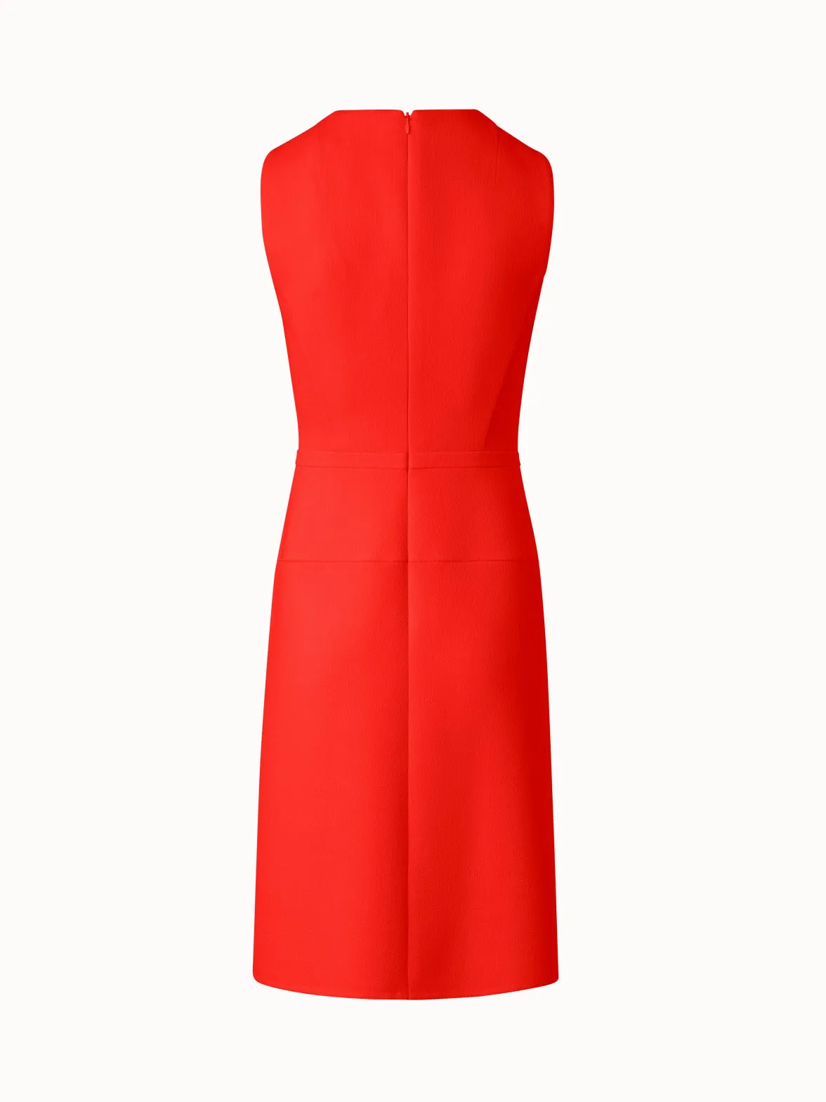 A-Line Wool Crêpe Double-Face Sheath Dress 