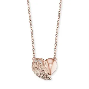 Angel Whisperer Rose Heart Wing Necklace ERN-LILHEARTWING-R