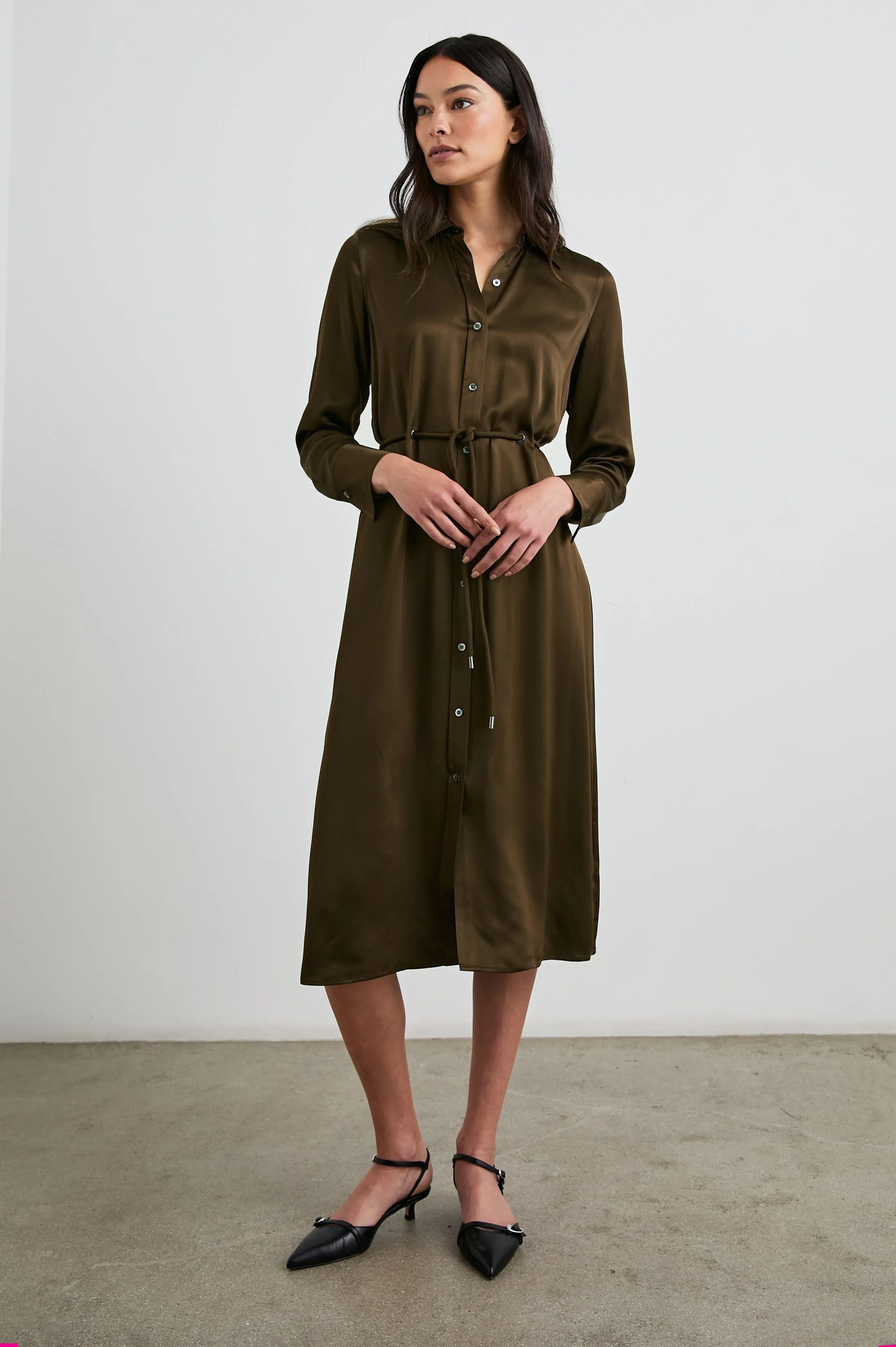 ANINA DRESS - DARK MOSS Rails