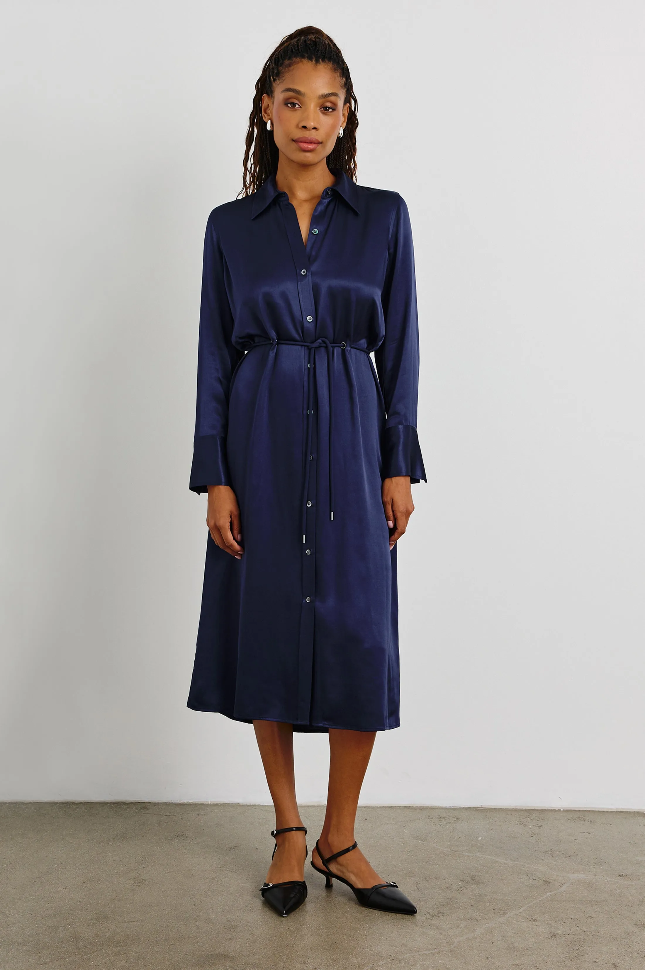 ANINA DRESS - NAVY Rails