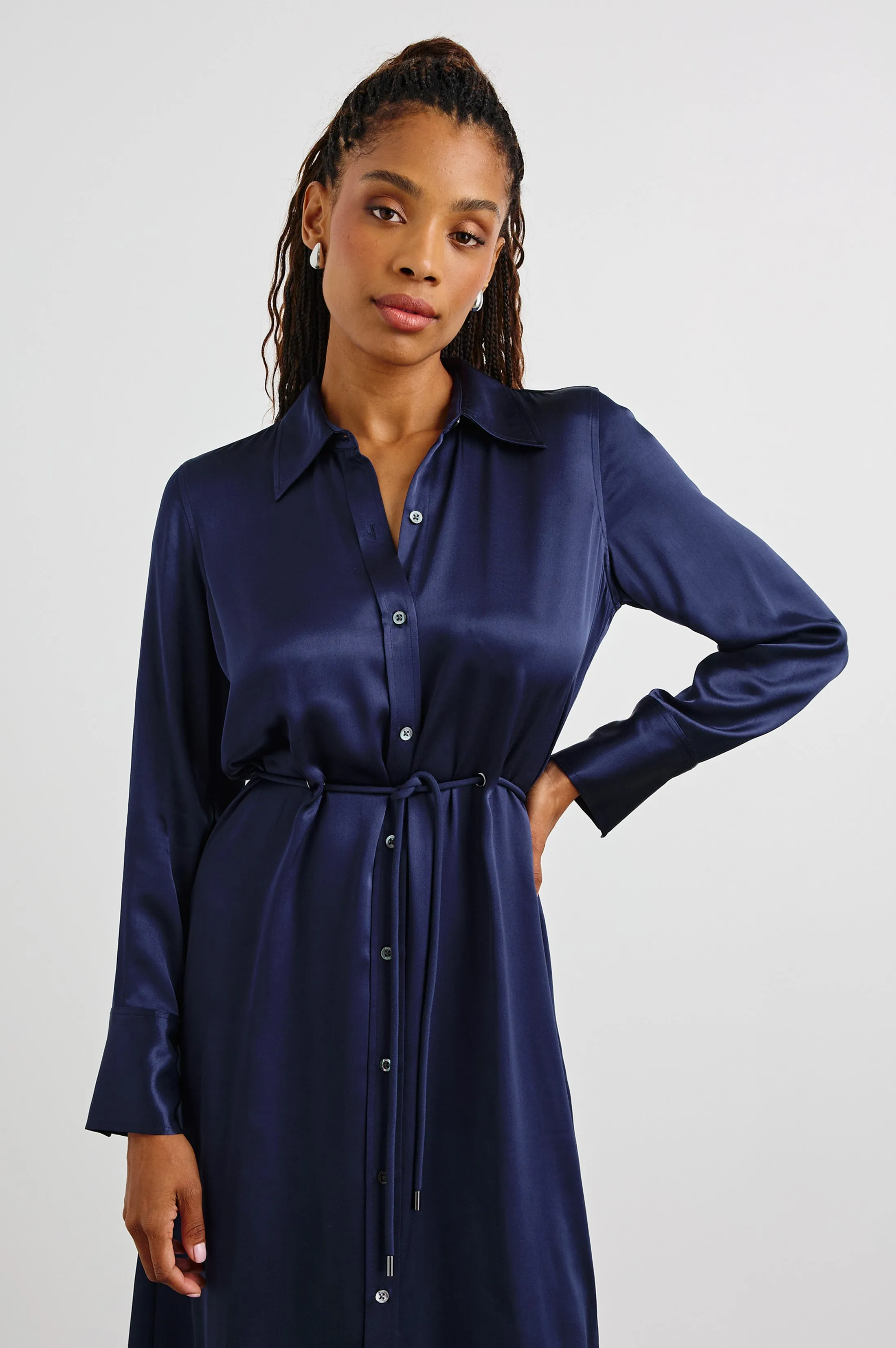 ANINA DRESS - NAVY Rails