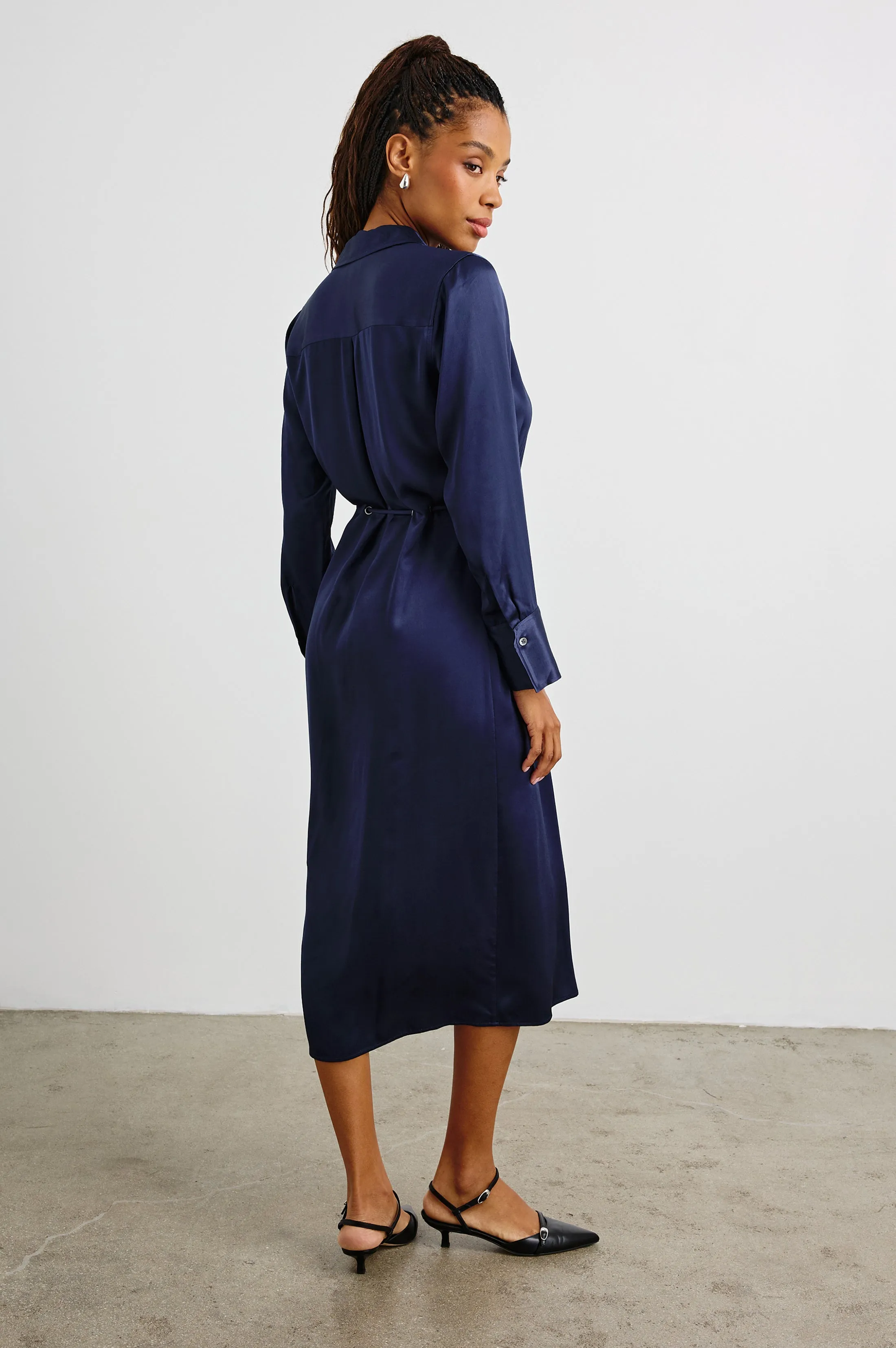 ANINA DRESS - NAVY Rails