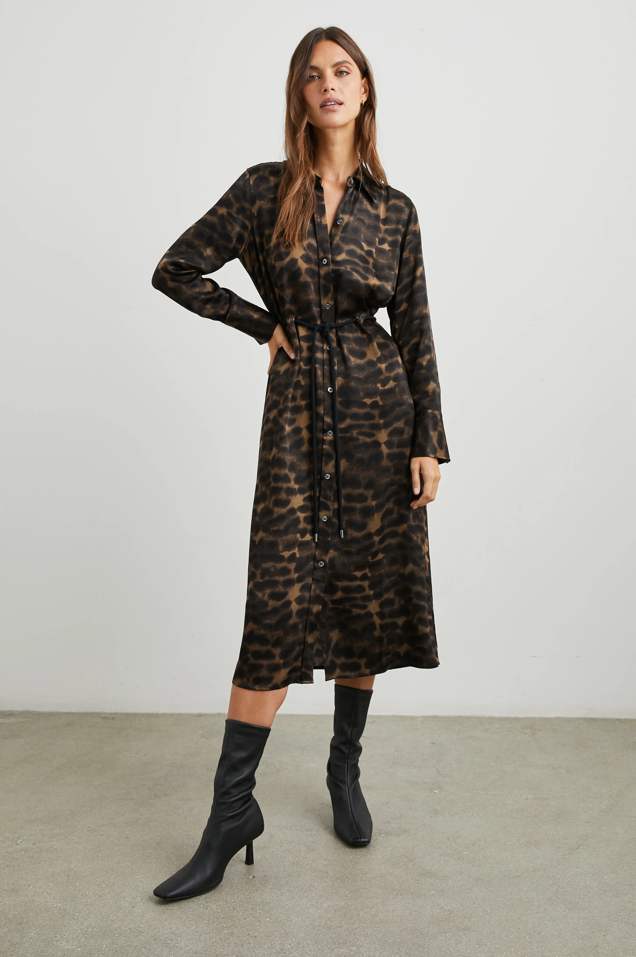 ANINA DRESS - UMBER LEOPARD Rails
