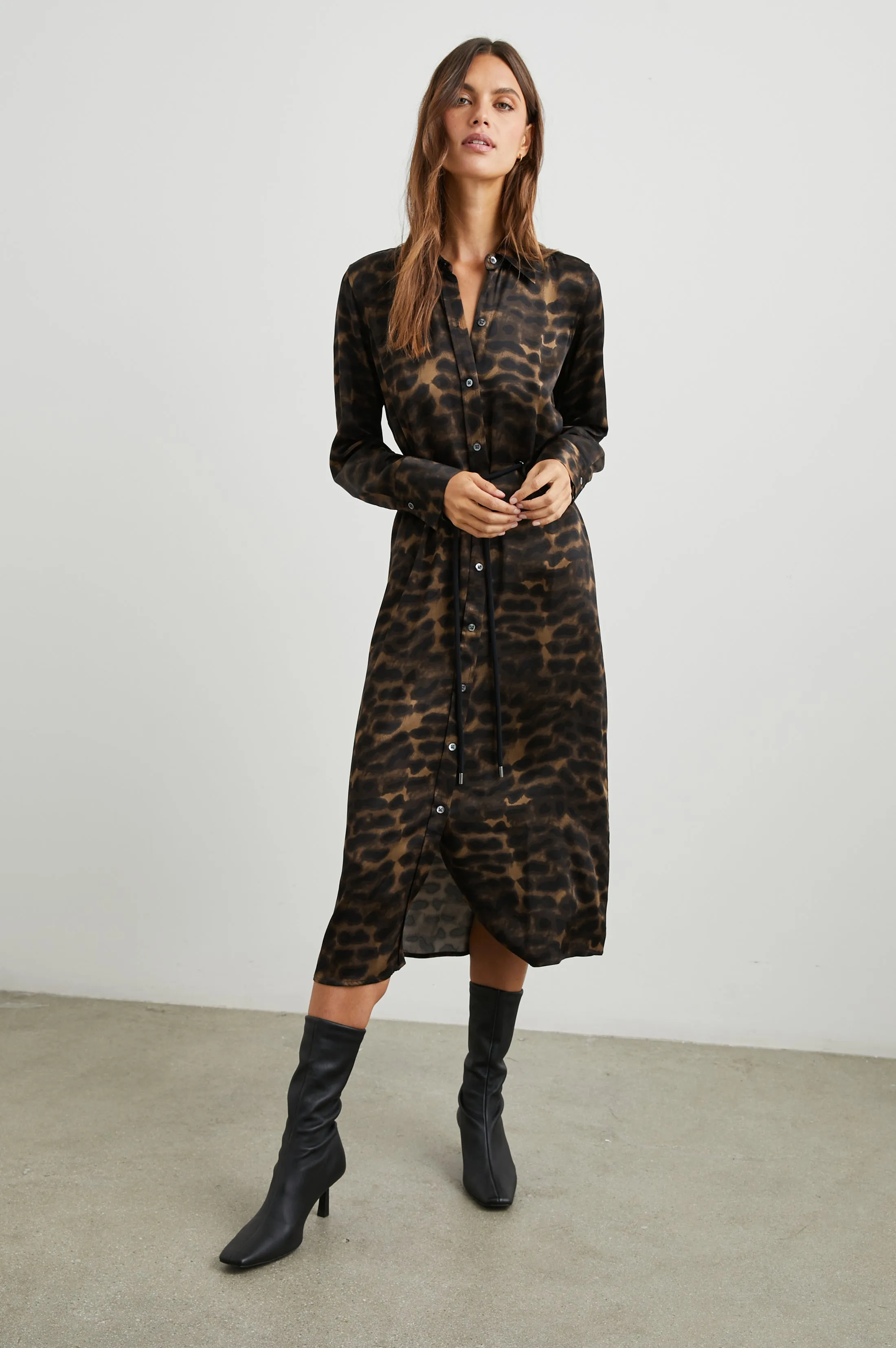 ANINA DRESS - UMBER LEOPARD Rails