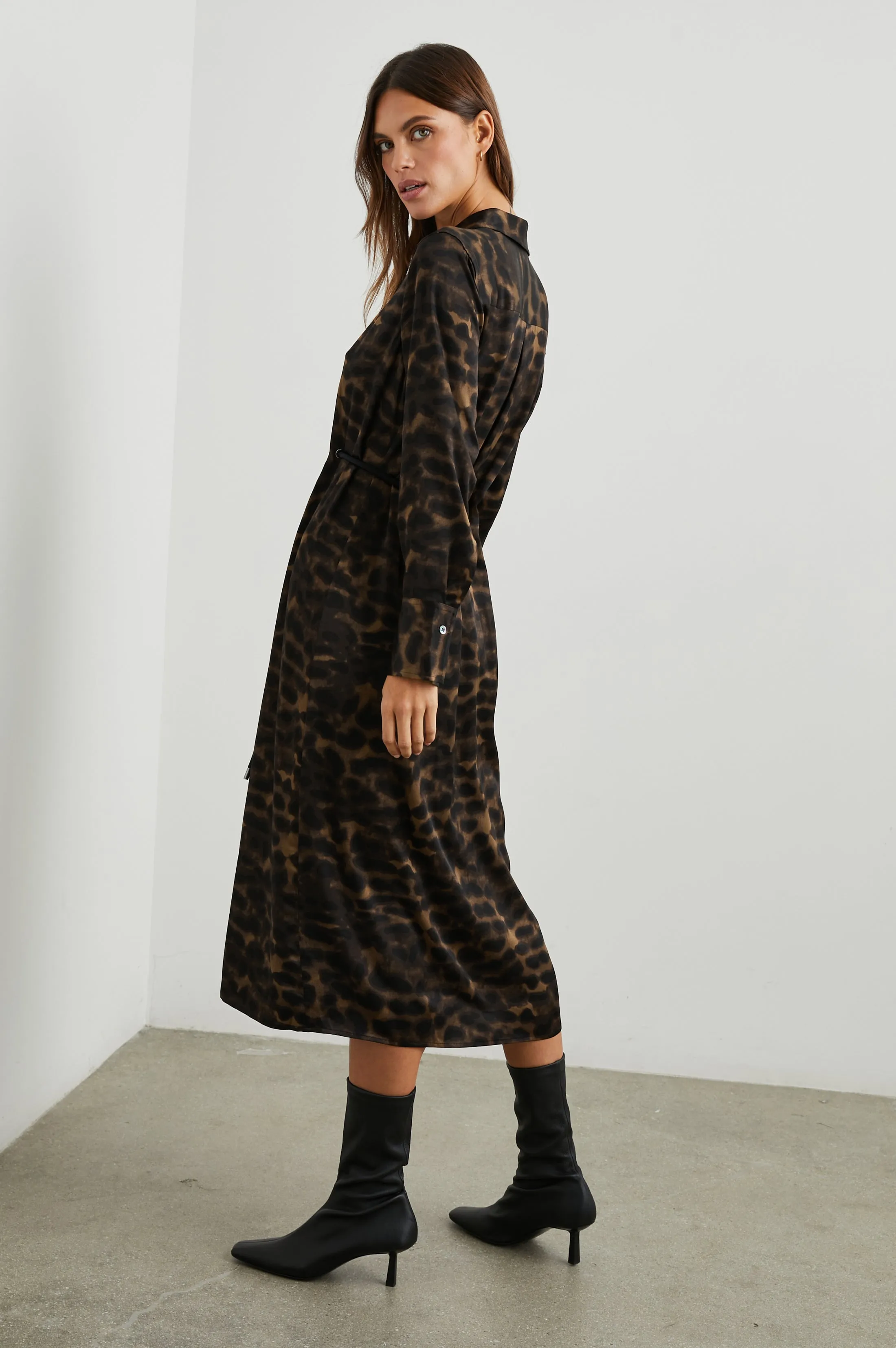 ANINA DRESS - UMBER LEOPARD Rails
