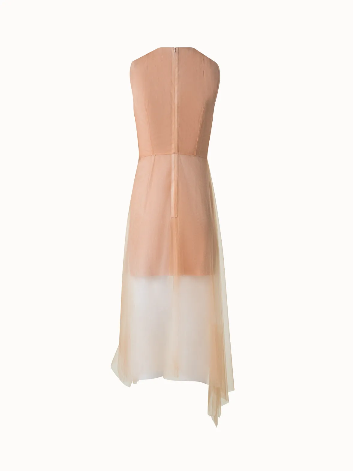 Asymmetrical Tulle Dress in Chiaroscuro Print 