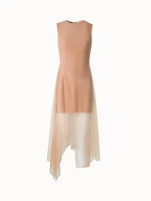 Asymmetrical Tulle Dress in Chiaroscuro Print 