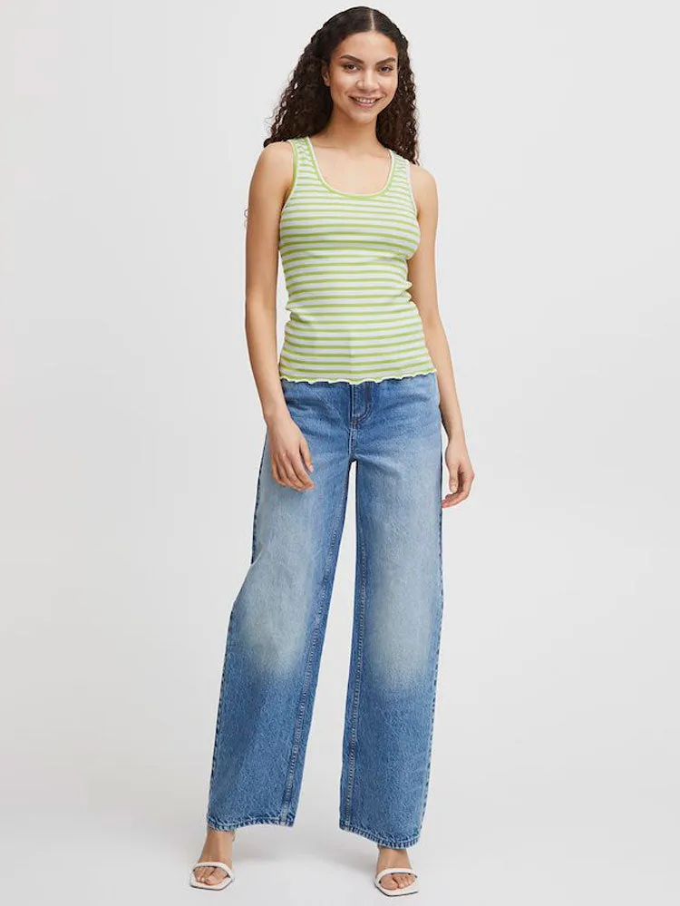 B Young BySanna Top Green Stripe