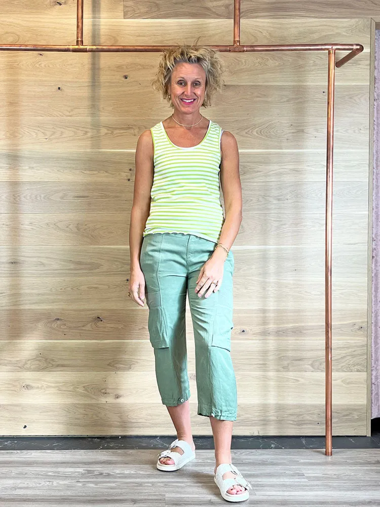 B Young BySanna Top Green Stripe