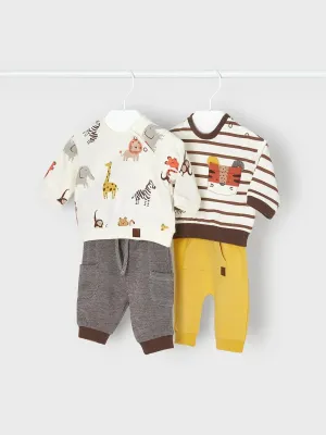 Beige Animal Graphic Dual Outfit Set Baby Boys | Mayoral