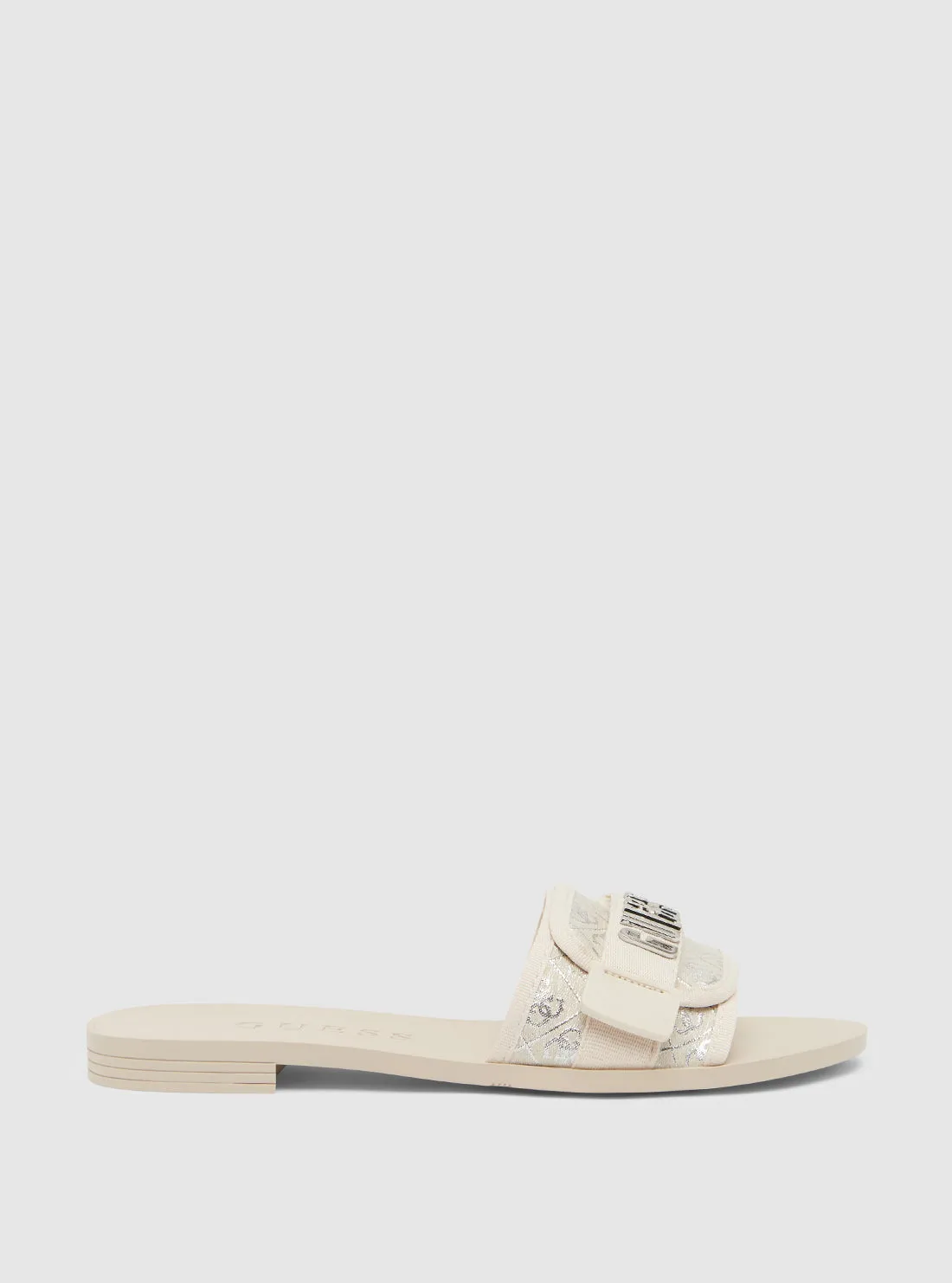 Beige Logo Elyze Slides Guess