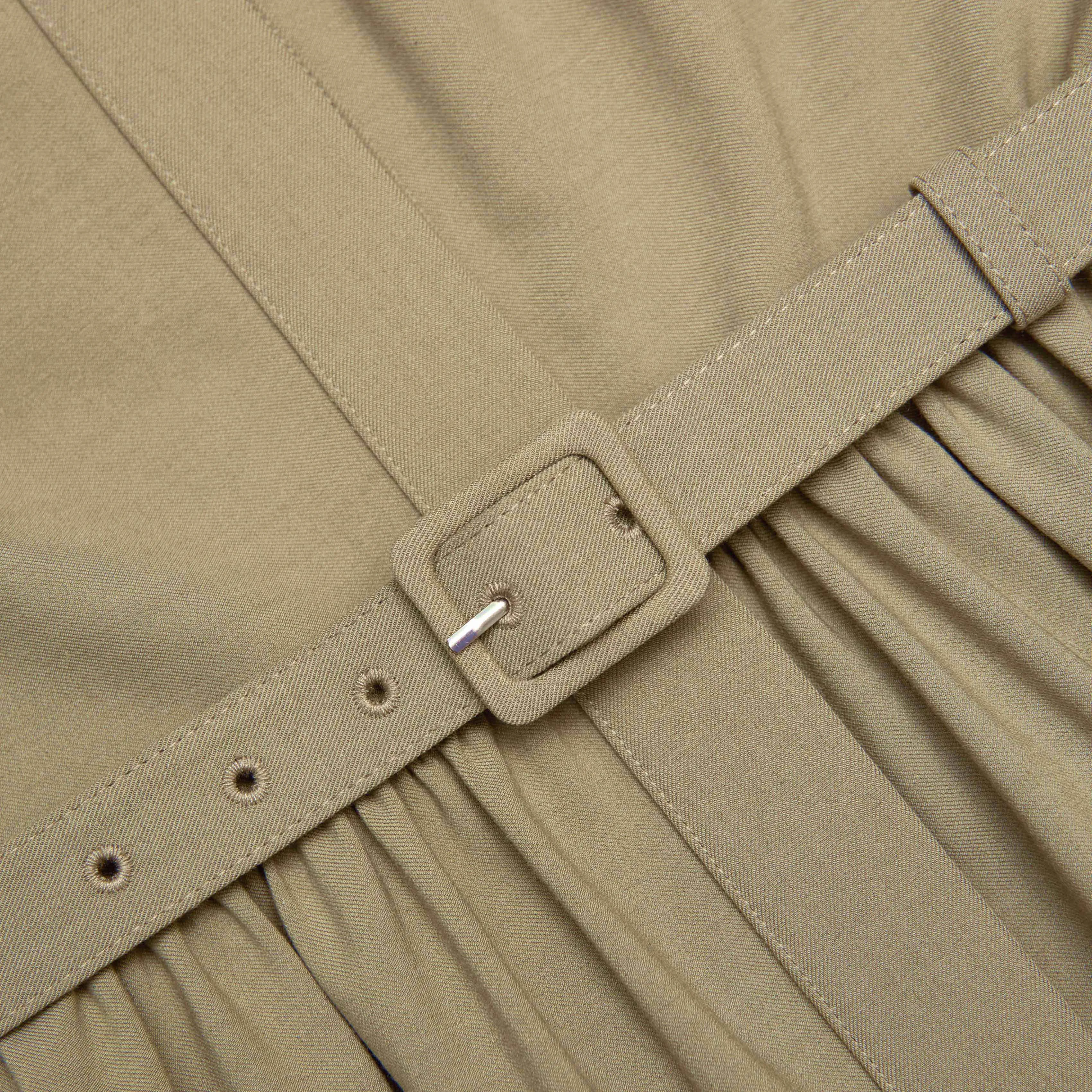 Beige Sleeveless Twill Maxi Dress Self Portrait
