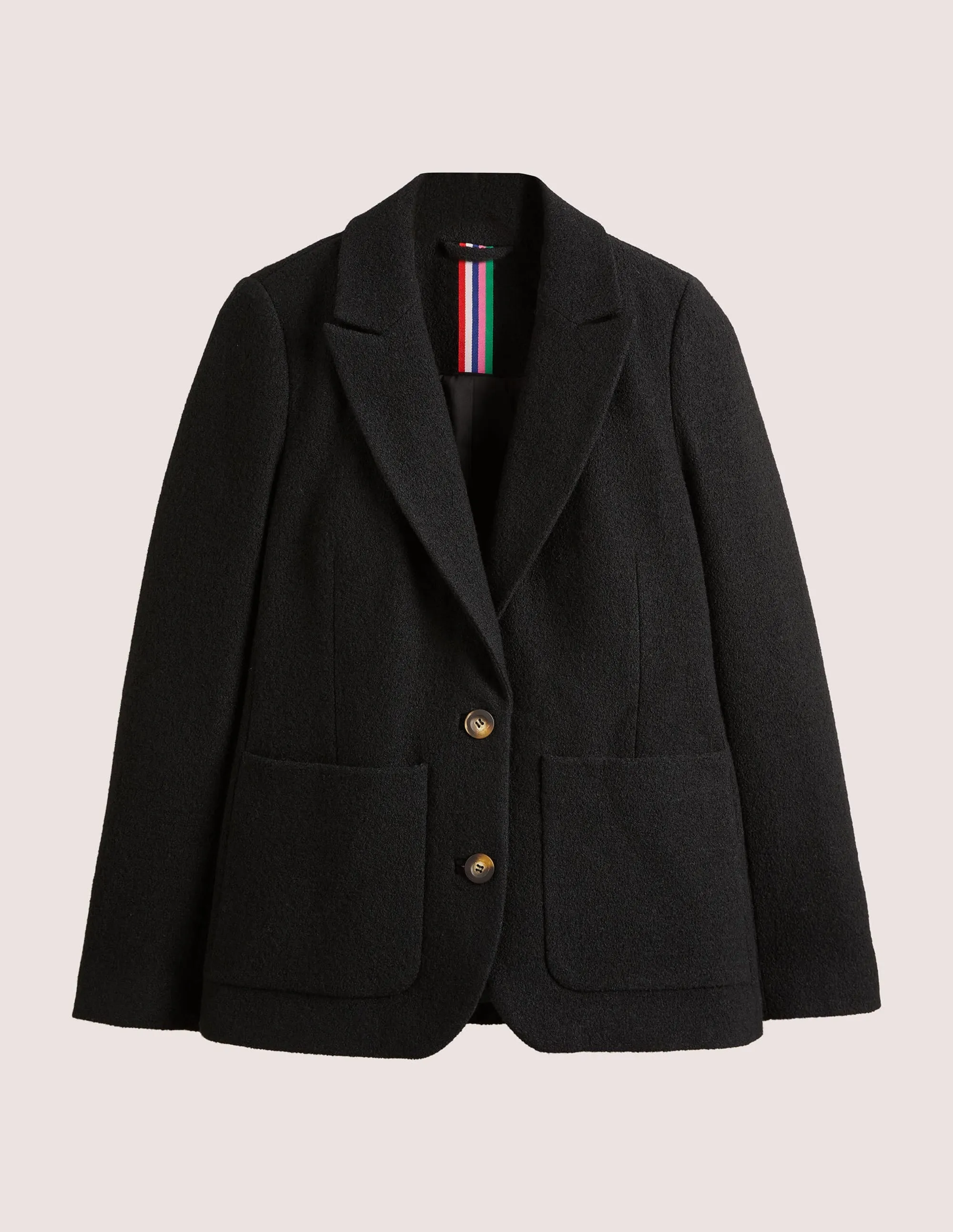 Bella Textured Wool Blazer-Black