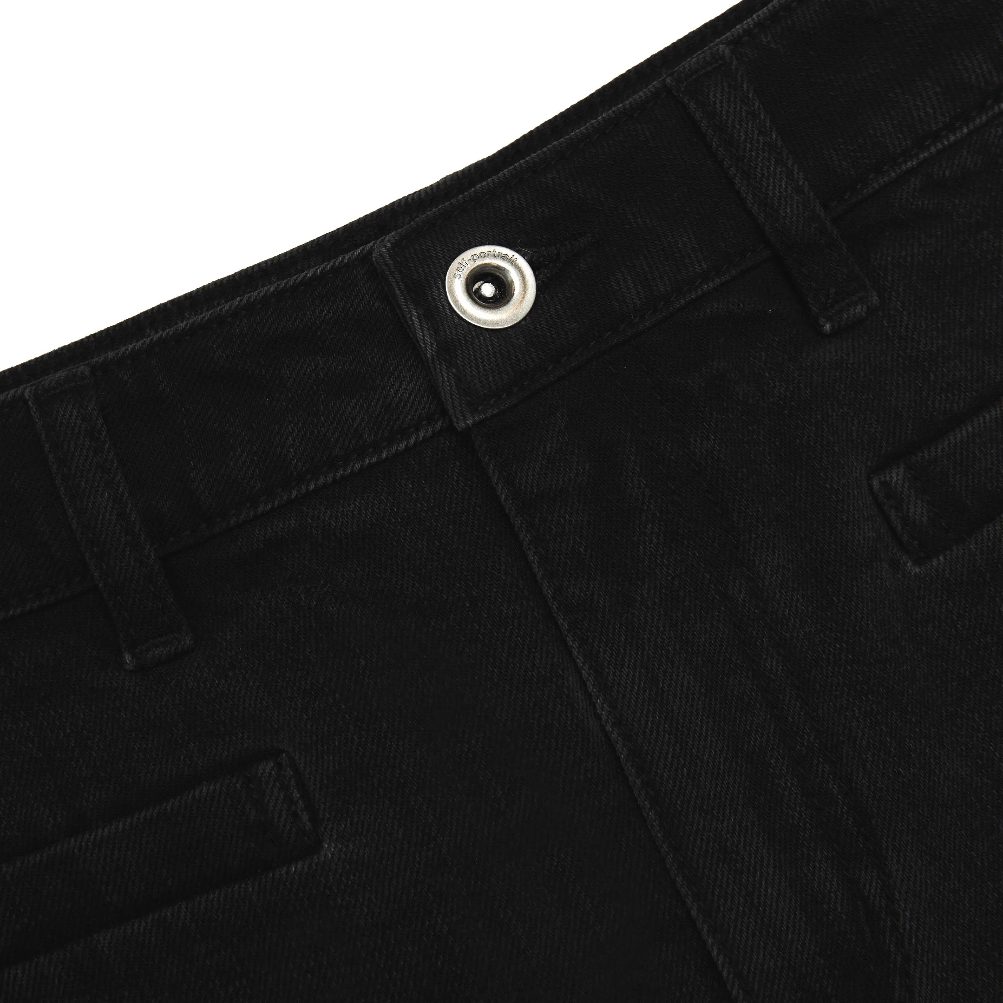 Black Denim Shorts Self Portrait