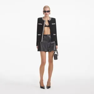 Black Sequin Knit Cardigan Self Portrait
