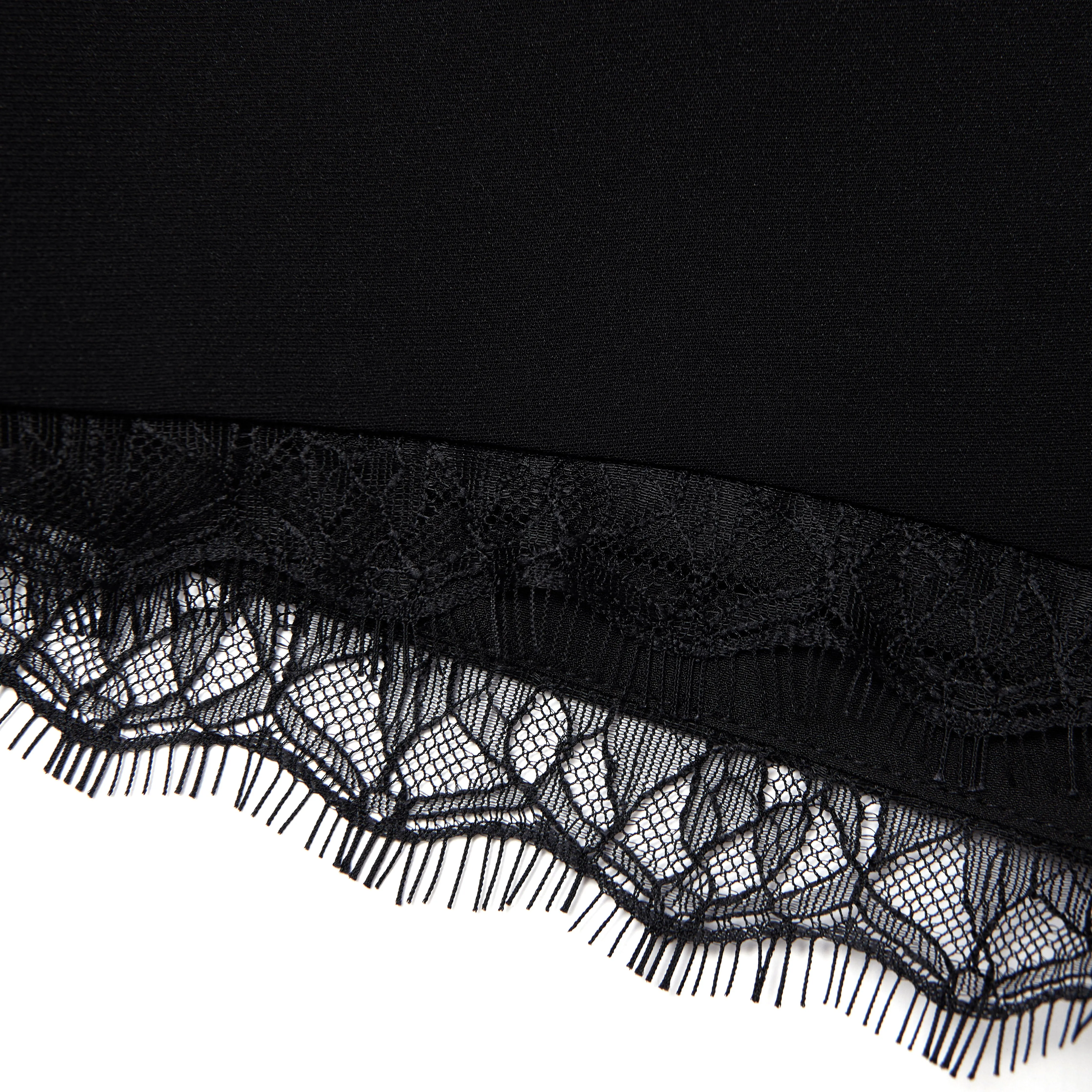 Black Stretch Crepe Lace Short Self Portrait