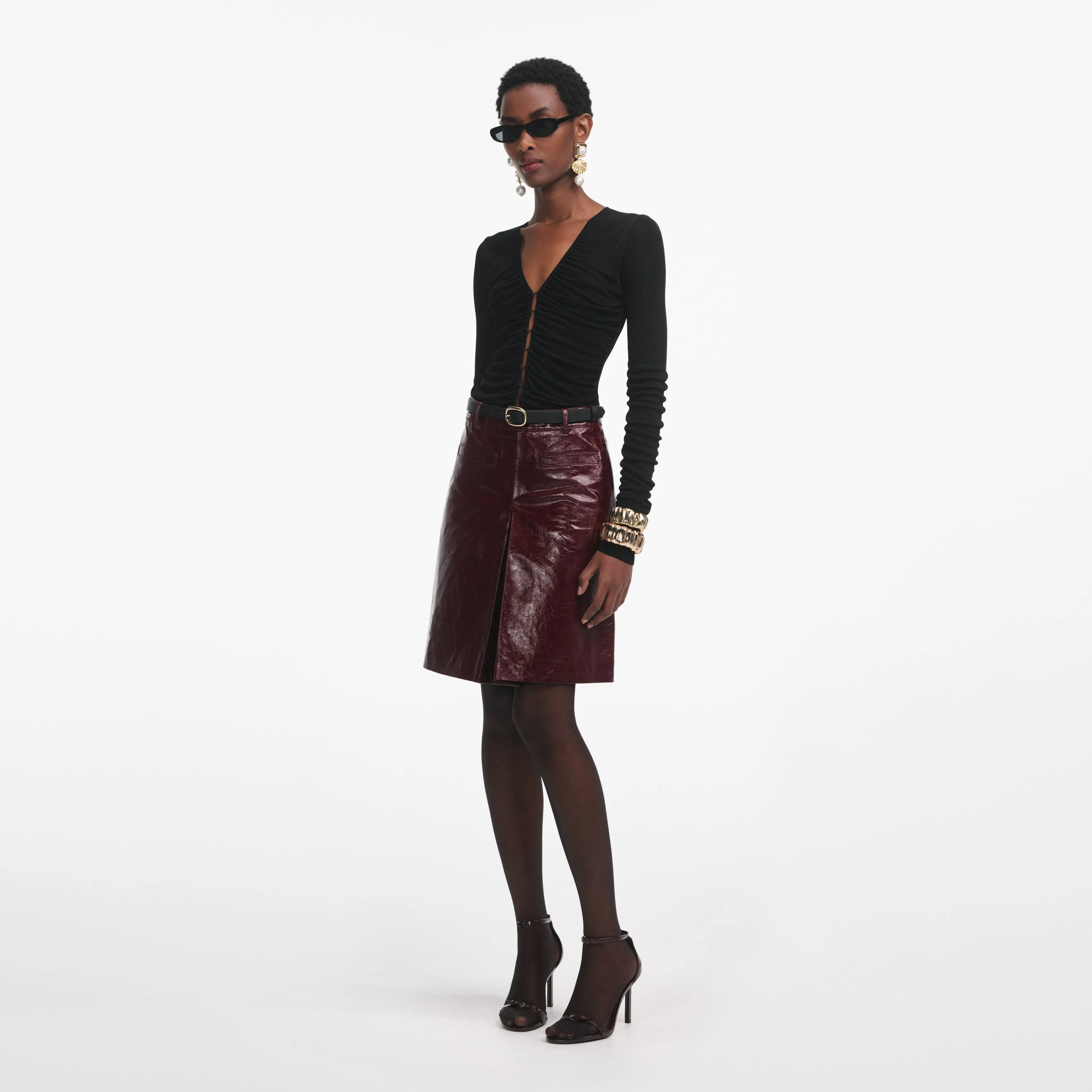 Black Viscose Knit Top Self Portrait
