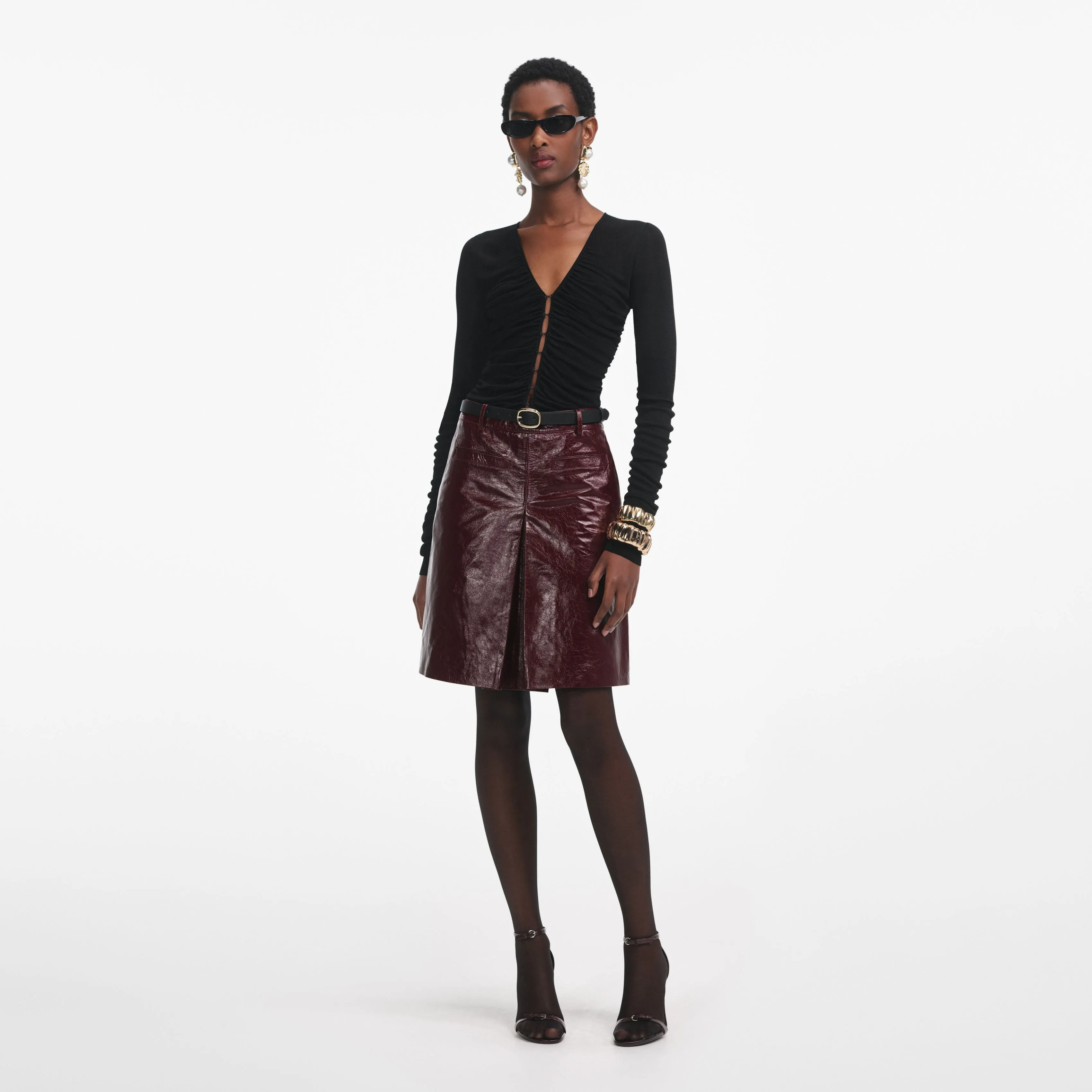 Black Viscose Knit Top Self Portrait