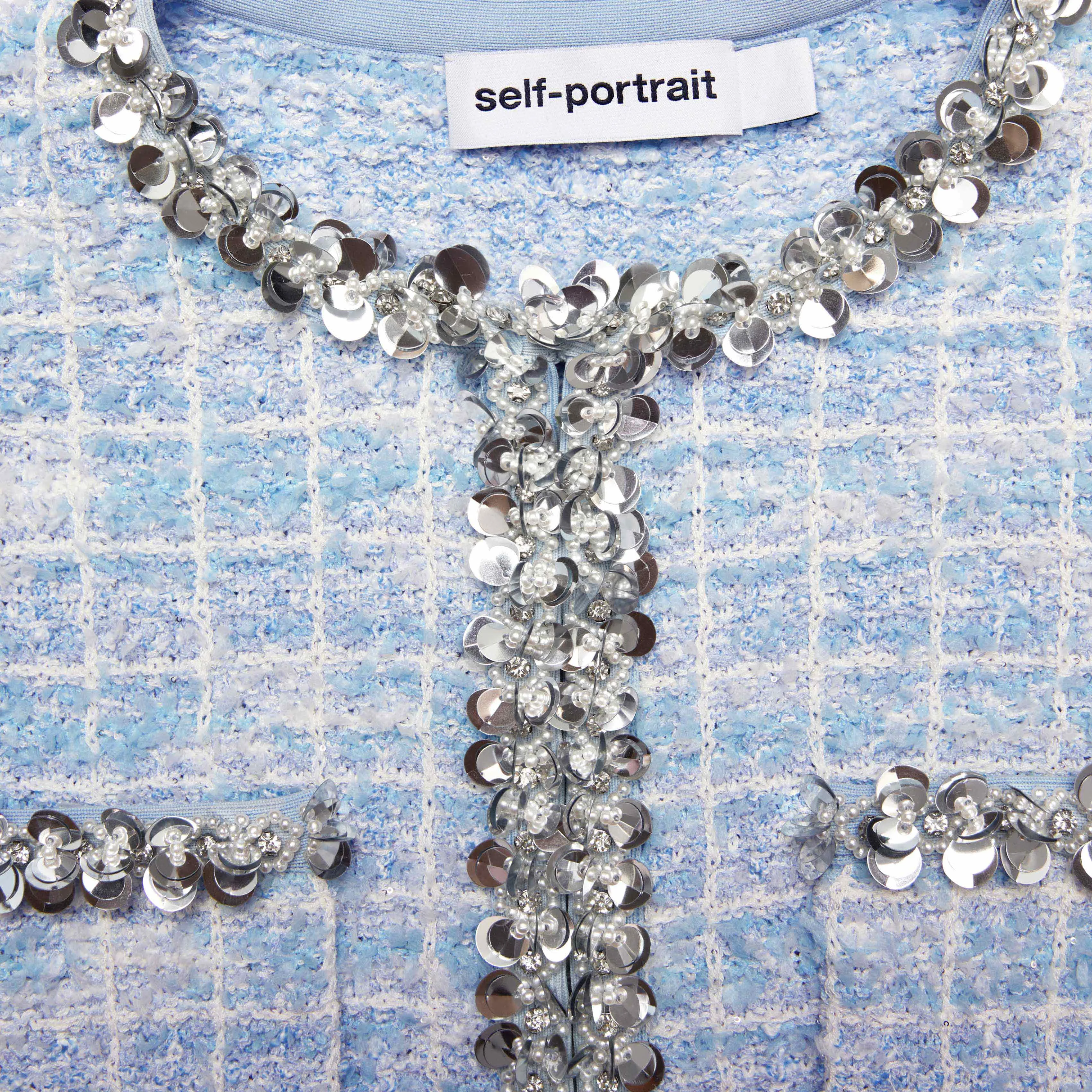 Blue Check Cardigan Self Portrait