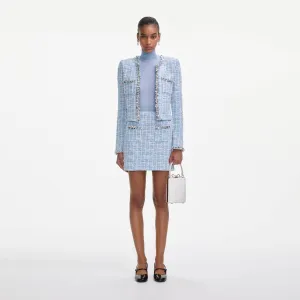 Blue Check Cardigan Self Portrait