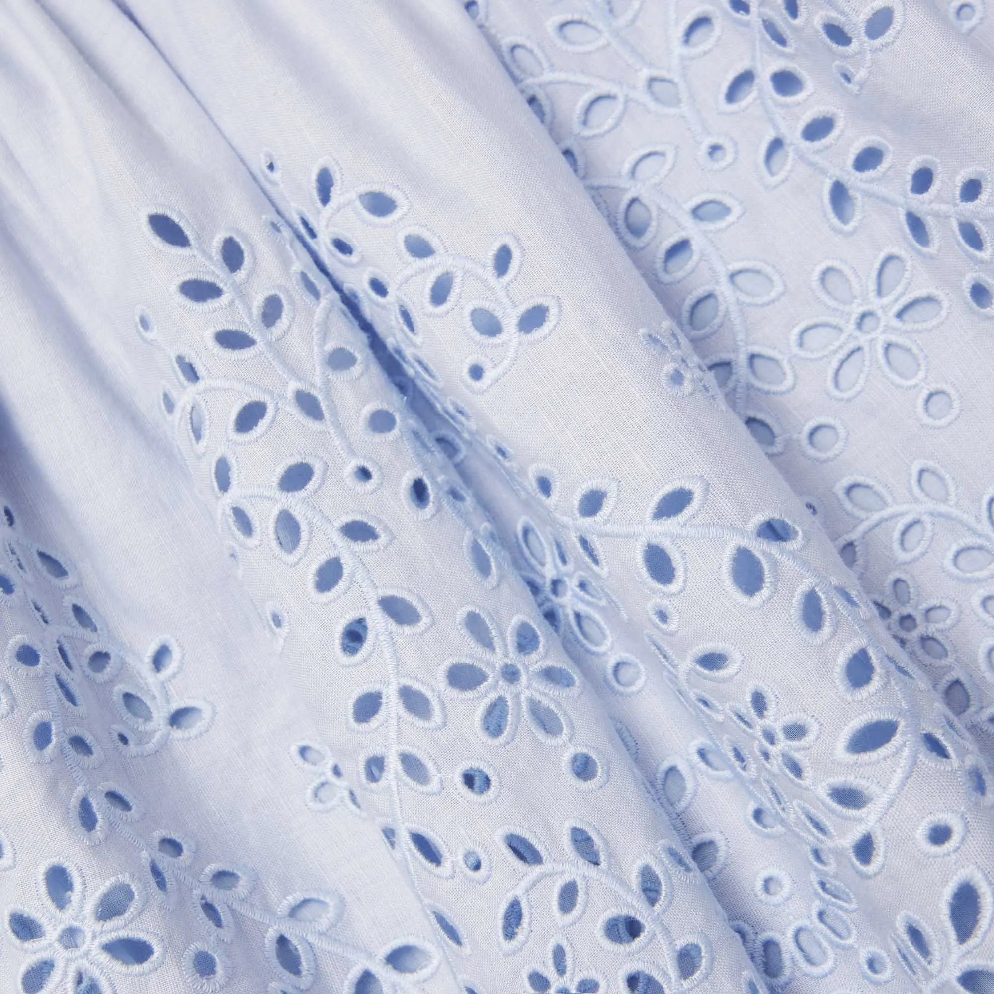 Blue Embroidered Linen Mini Dress Self Portrait