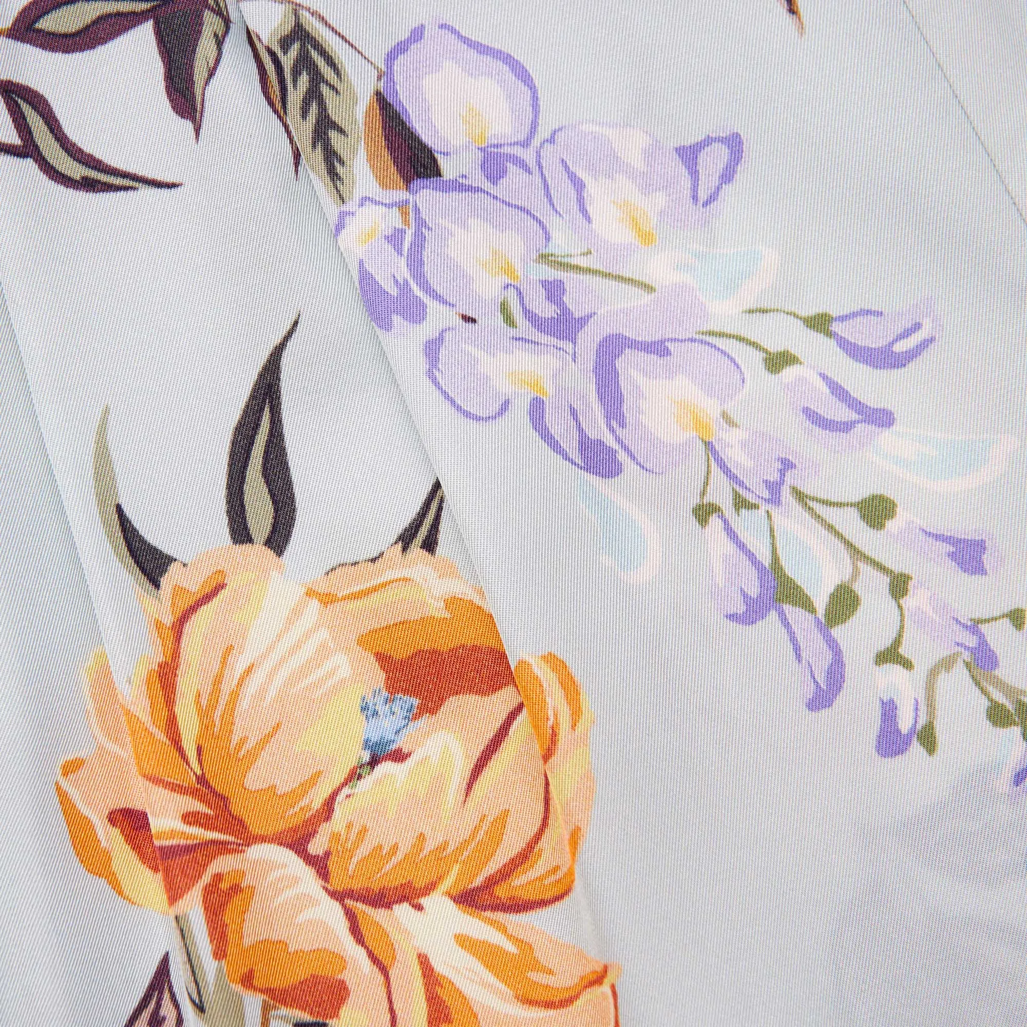 Blue Floral Viscose Trousers Self Portrait