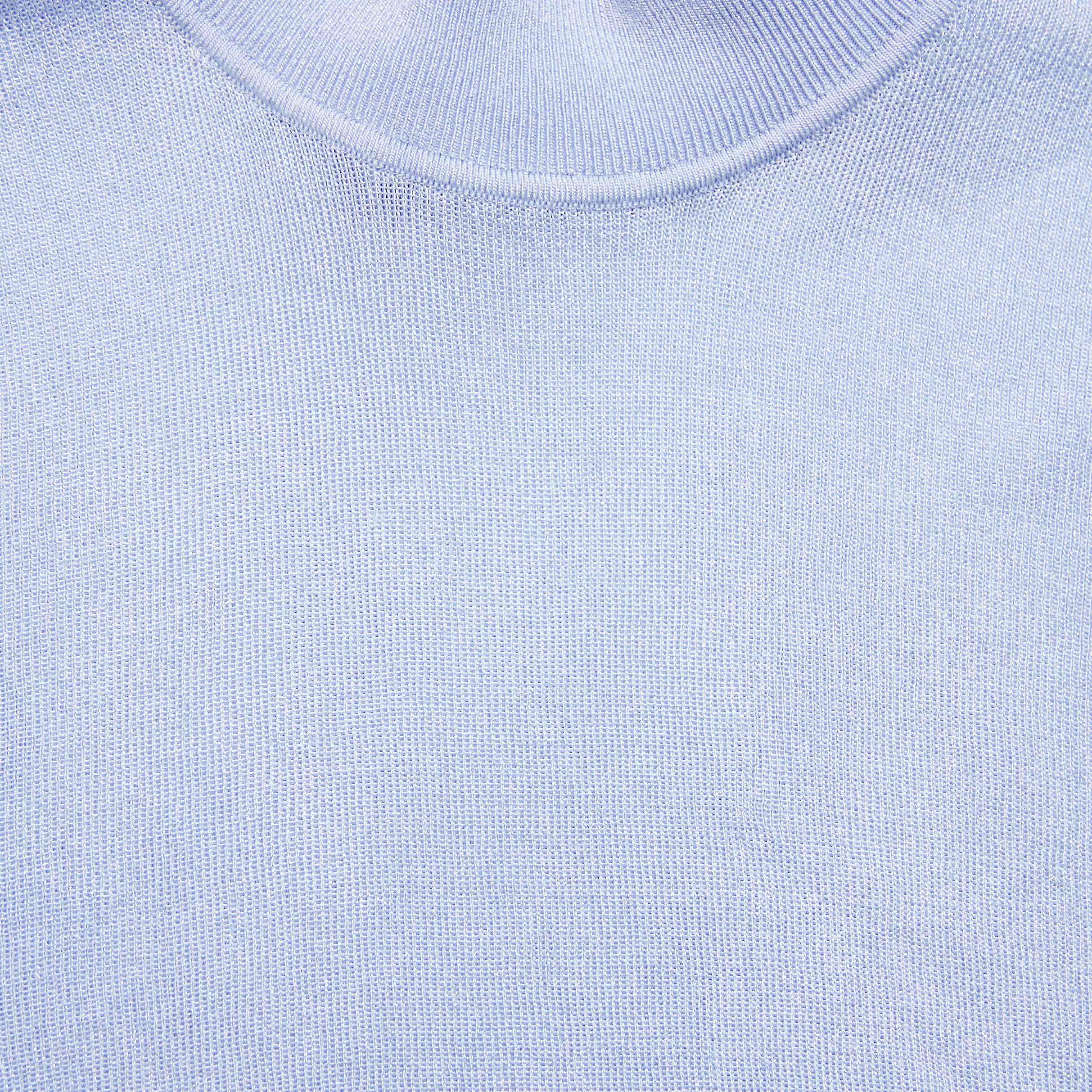 Blue Viscose Knit Short Sleeve Top Self Portrait