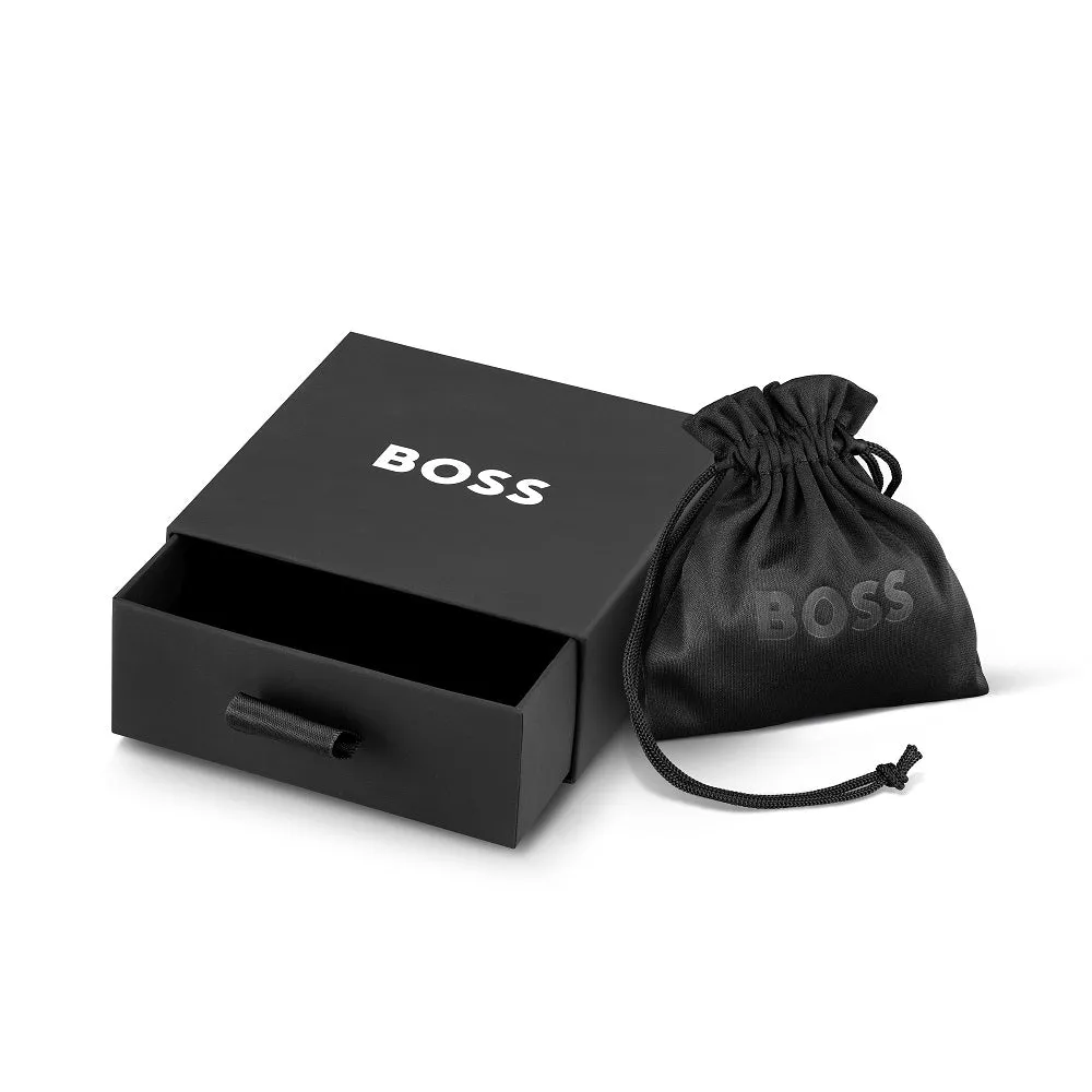 Boss Jewellery Mens Ares Leather Braided Bracelet 1580624
