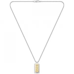 Boss Jewellery Mens Two Tone Dog Tag Necklace 1580576