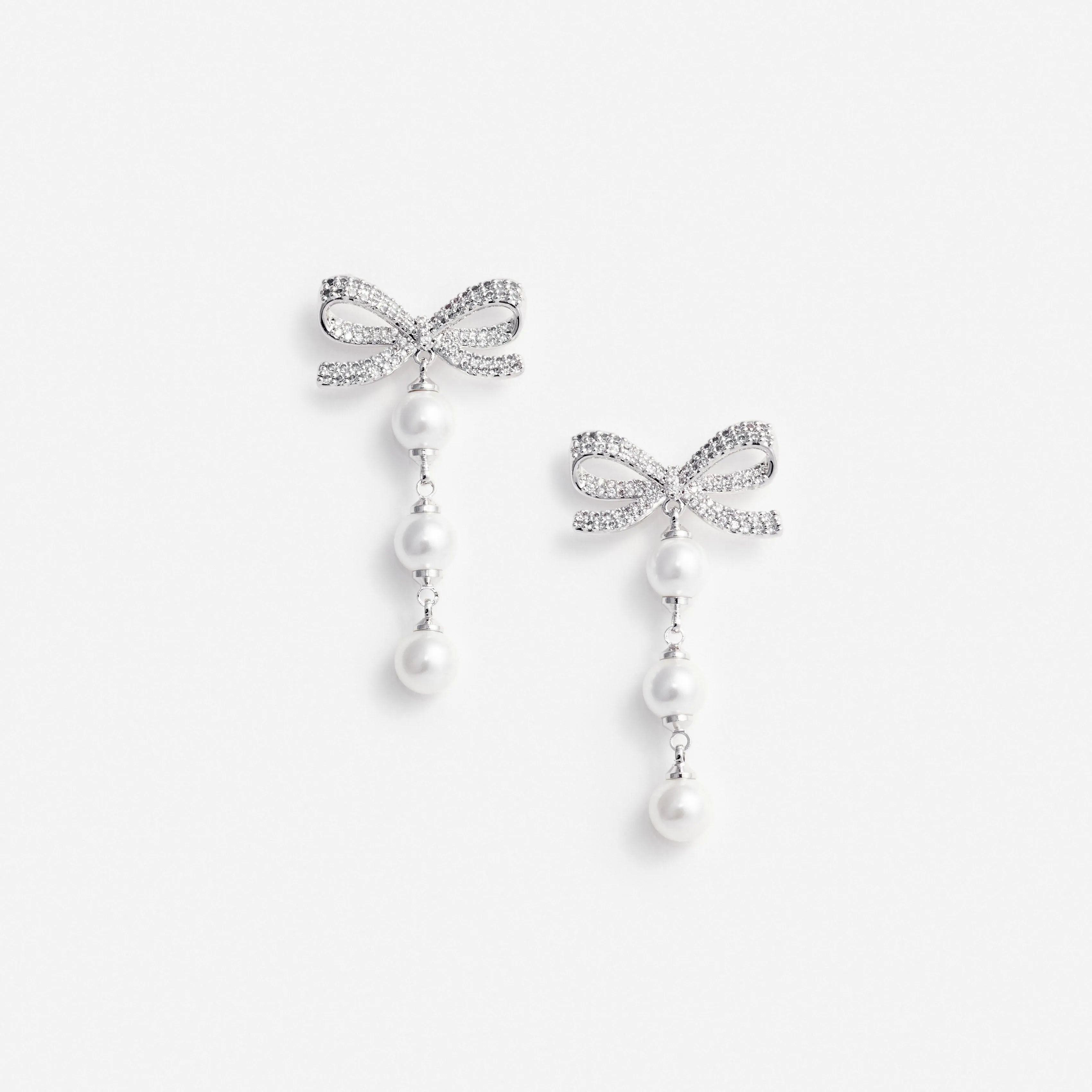 Bow Tiered Pearl Earrings Self Portrait