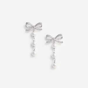 Bow Tiered Pearl Earrings Self Portrait