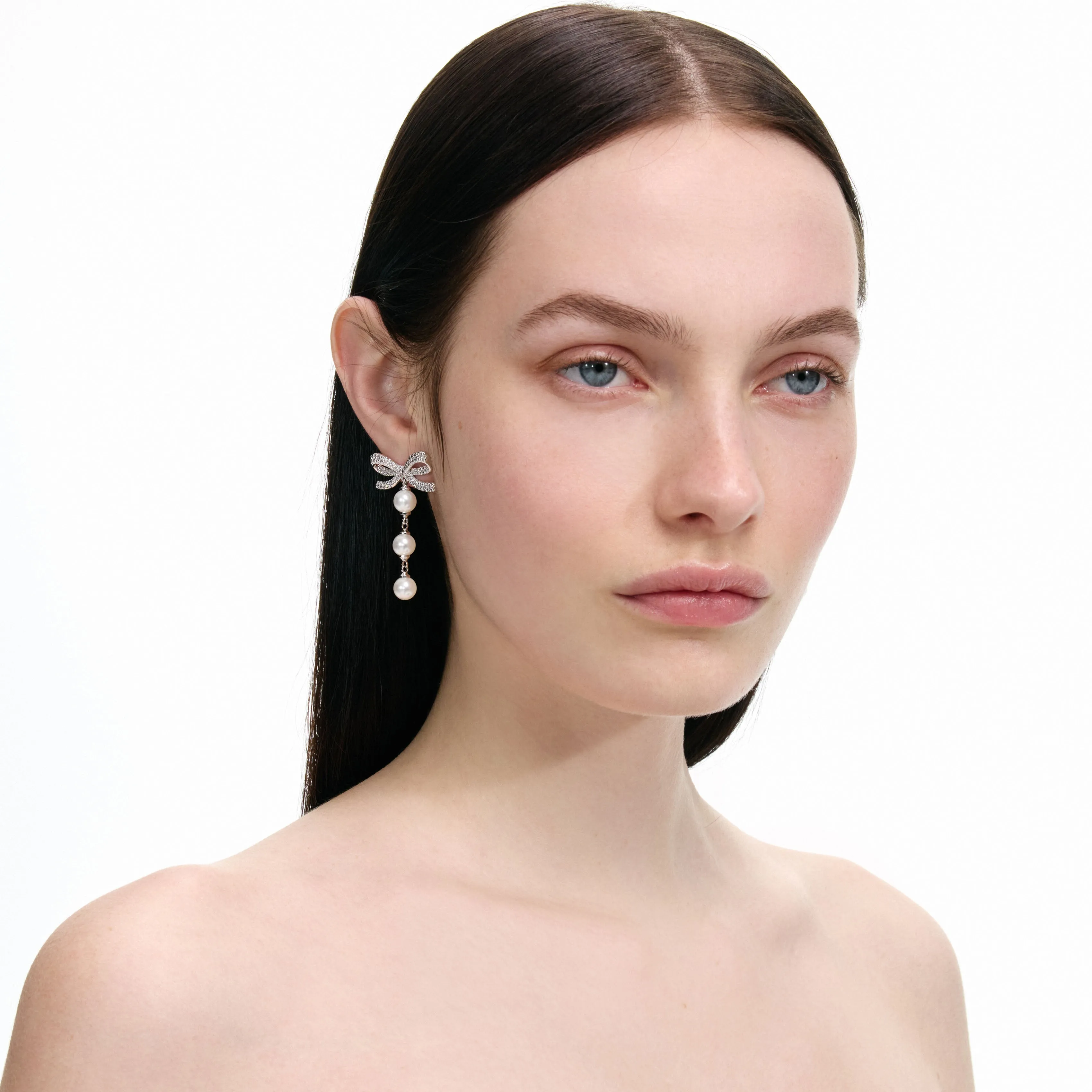 Bow Tiered Pearl Earrings Self Portrait