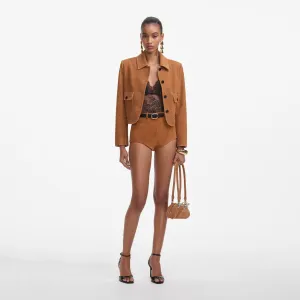 Brown Suede Shorts Self Portrait