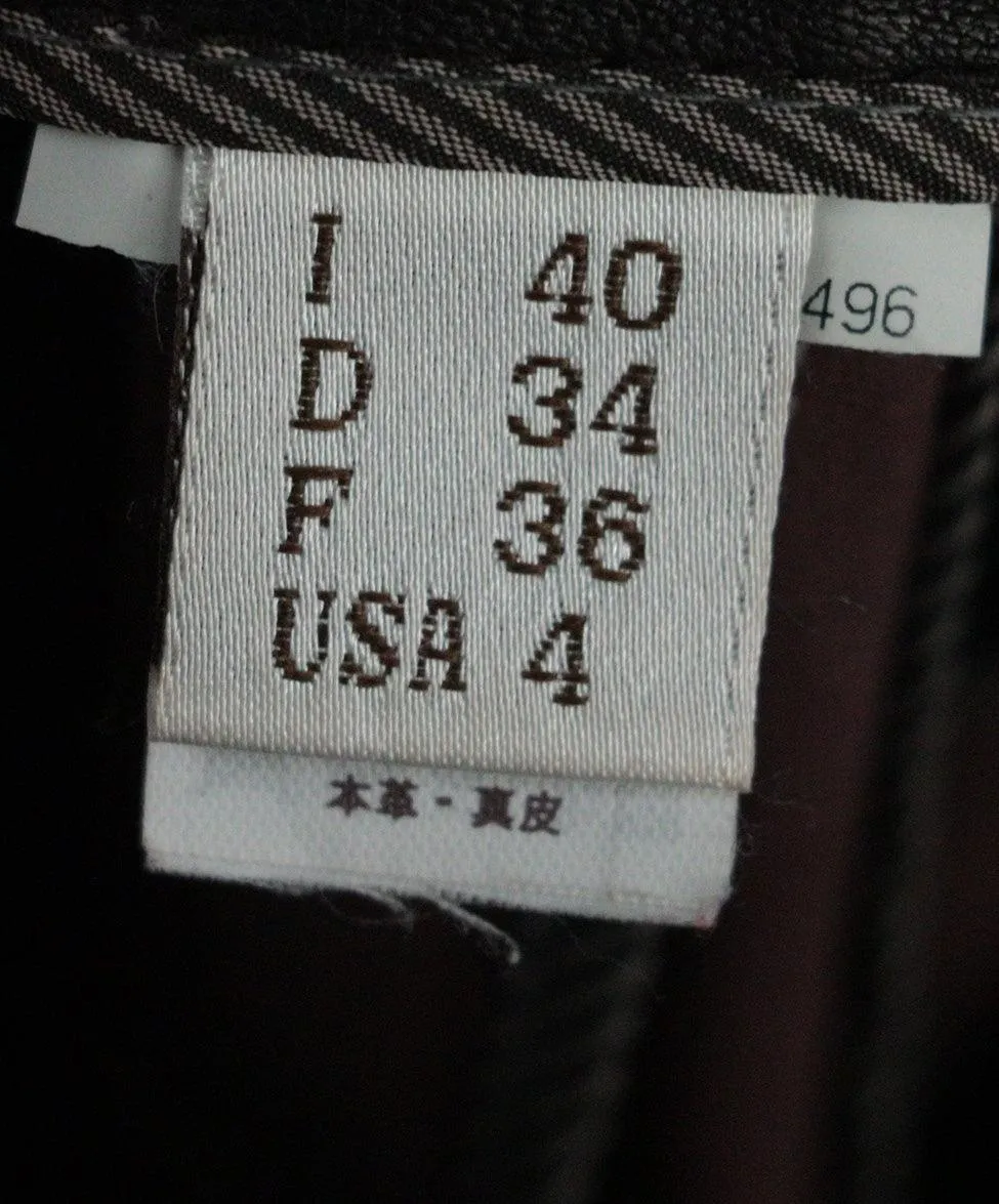 Brunello Cucinelli Brown Leather Pants sz 4