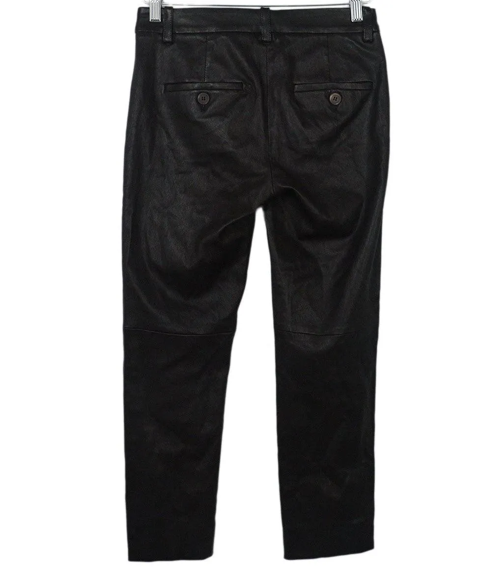 Brunello Cucinelli Brown Leather Pants sz 4