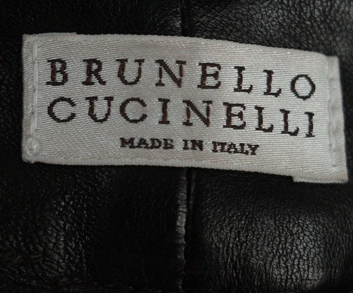 Brunello Cucinelli Brown Leather Pants sz 4